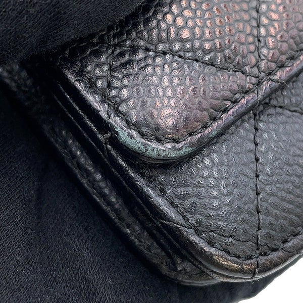 シャネル チェーンウォレット クラシック マトラッセ ココマーク キャビアスキン AP0250 CHANEL 財布 黒