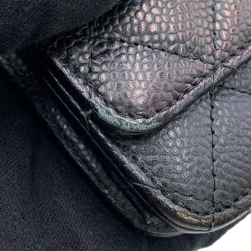 シャネル チェーンウォレット クラシック マトラッセ ココマーク キャビアスキン AP0250 CHANEL 財布 黒