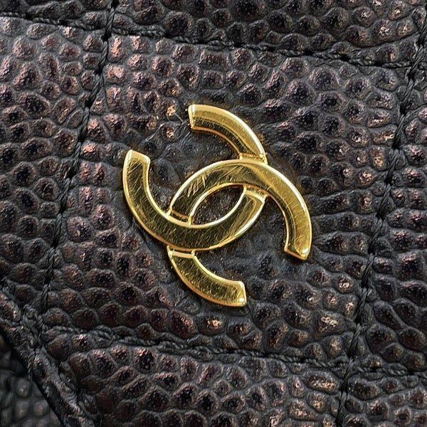 シャネル チェーンウォレット クラシック マトラッセ ココマーク キャビアスキン AP0250 CHANEL 財布 黒
