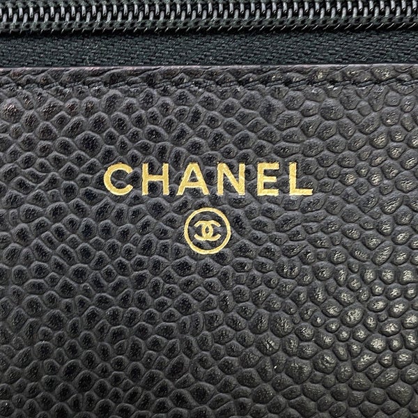 シャネル チェーンウォレット クラシック マトラッセ ココマーク キャビアスキン AP0250 CHANEL 財布 黒