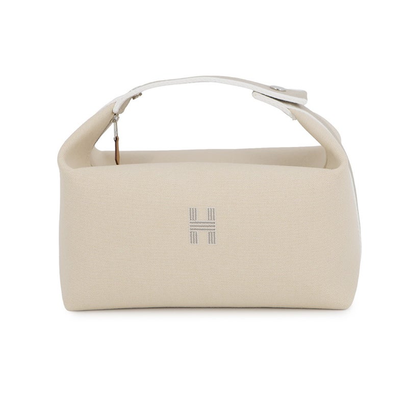 エルメス ハンドバッグ ブリッド・ア・ブラックGM ベージュ/シルバー金具 キャンバス HERMES バッグ ポーチ