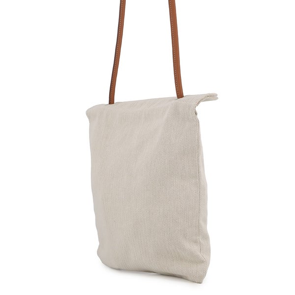 エルメス ショルダーバッグ サック アリーヌMM エクリュ/フォーヴ/シルバー金具 トワルシェブロン/バレニア W刻印