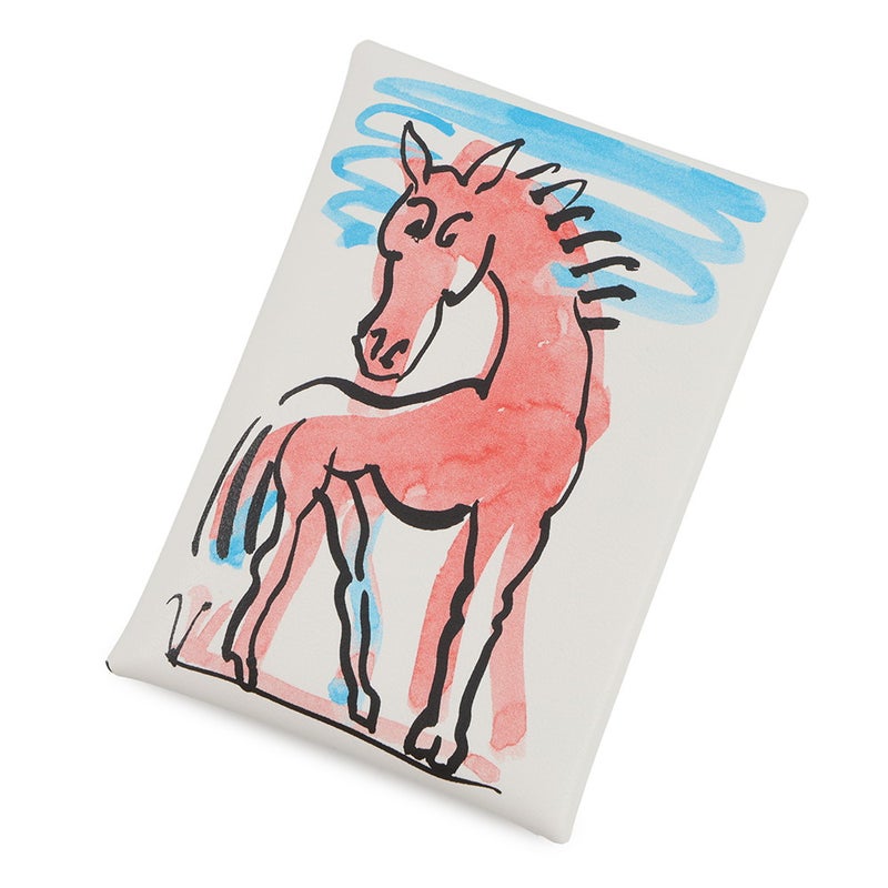 エルメス コインケース カルヴィ デュオ  スプリングホース ブラン/シルバー金具 スイフト W刻印 白