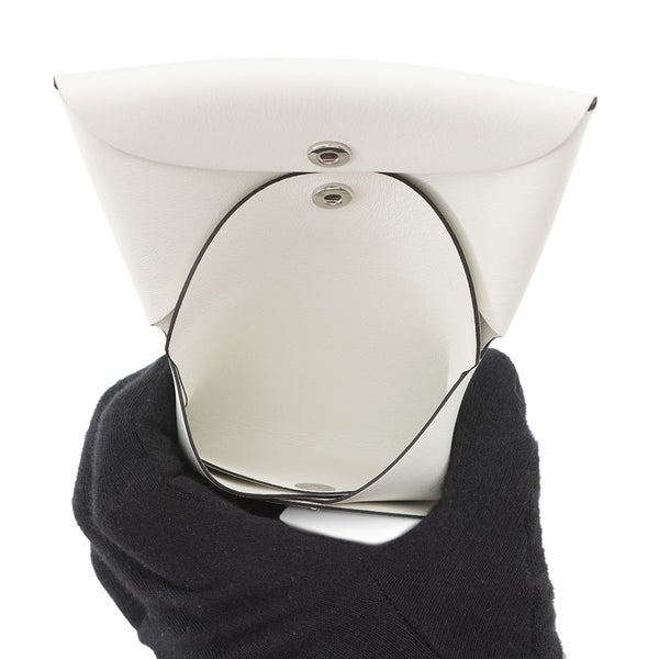 エルメス コインケース カルヴィ デュオ  スプリングホース ブラン/シルバー金具 スイフト W刻印 白