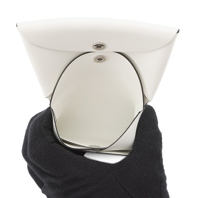 エルメス コインケース カルヴィ デュオ  スプリングホース ブラン/シルバー金具 スイフト W刻印 白