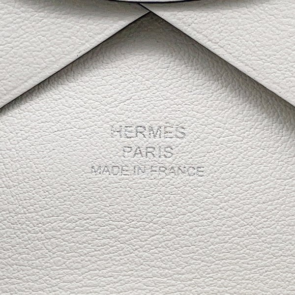 エルメス コインケース カルヴィ デュオ  スプリングホース ブラン/シルバー金具 スイフト W刻印 白