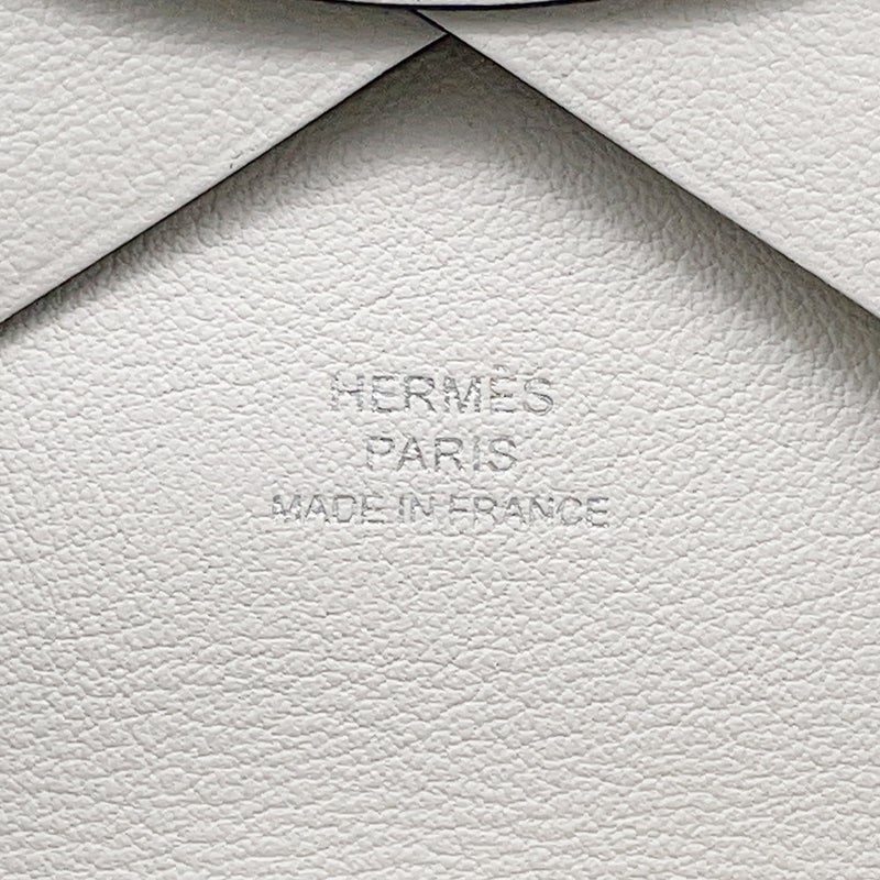 エルメス コインケース カルヴィ デュオ  スプリングホース ブラン/シルバー金具 スイフト W刻印 白