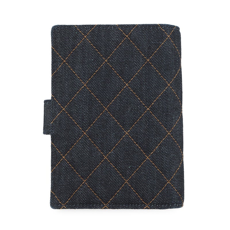 シャネル パスポートケース 二つ折り財布 ココマーク マトラッセ デニム ラムスキン AP4665 CHANEL 財布