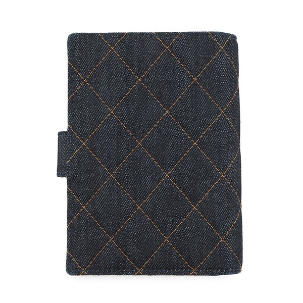 シャネル パスポートケース 二つ折り財布 ココマーク マトラッセ デニム ラムスキン AP4665 CHANEL 財布