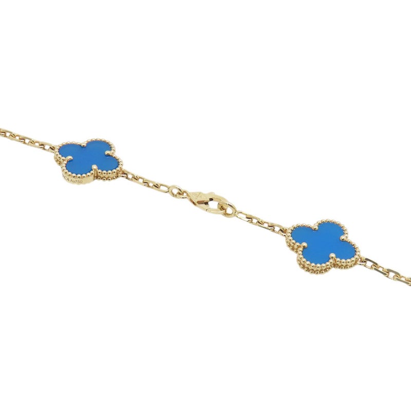 ヴァンクリーフ＆アーペル ネックレス ヴィンテージ アルハンブラ 20モチーフ ブルーアゲート K18YGイエローゴールド VCARP7RN00