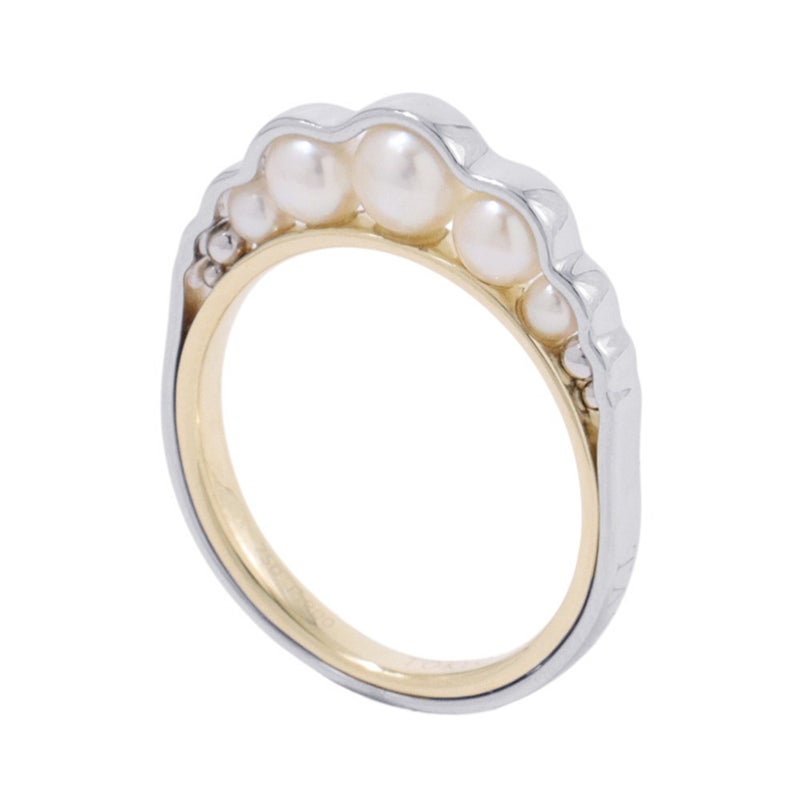 タサキ リング リキッド スカルプチャー パール リング あこや真珠 K18YG/Pt900 サイズ約10号 TASAKI 指輪