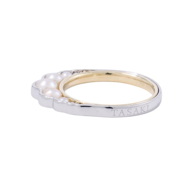 タサキ リング リキッド スカルプチャー パール リング あこや真珠 K18YG/Pt900 サイズ約10号 TASAKI 指輪