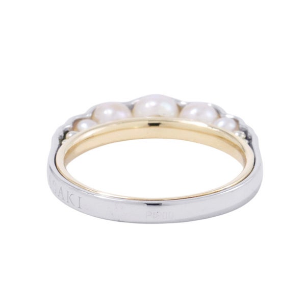 タサキ リング リキッド スカルプチャー パール リング あこや真珠 K18YG/Pt900 サイズ約10号 TASAKI 指輪