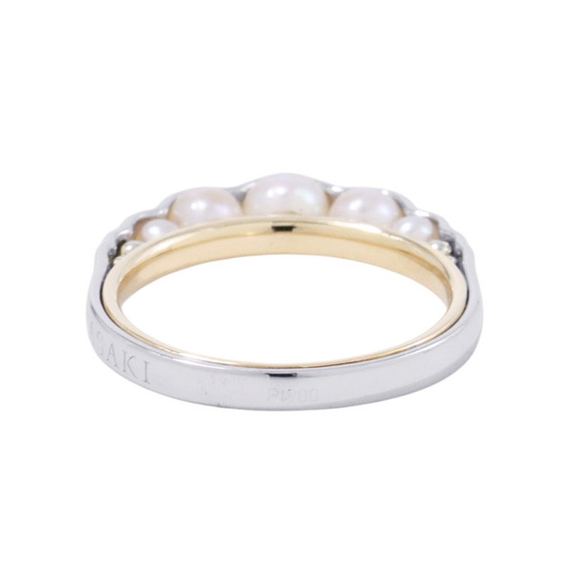 タサキ リング リキッド スカルプチャー パール リング あこや真珠 K18YG/Pt900 サイズ約10号 TASAKI 指輪