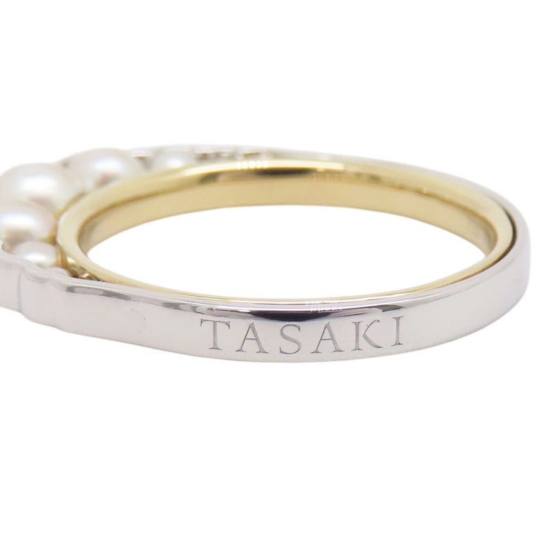 タサキ リング リキッド スカルプチャー パール リング あこや真珠 K18YG/Pt900 サイズ約10号 TASAKI 指輪