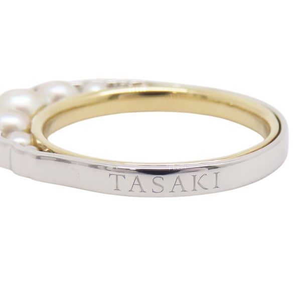 タサキ リング リキッド スカルプチャー パール リング あこや真珠 K18YG/Pt900 サイズ約10号 TASAKI 指輪