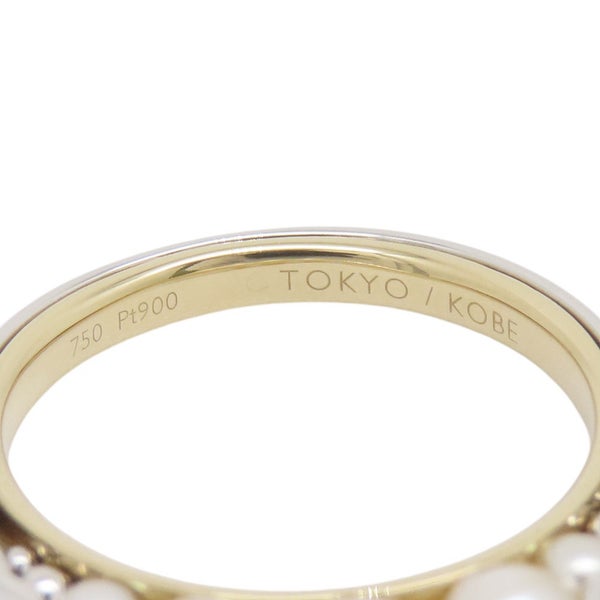 タサキ リング リキッド スカルプチャー パール リング あこや真珠 K18YG/Pt900 サイズ約10号 TASAKI 指輪