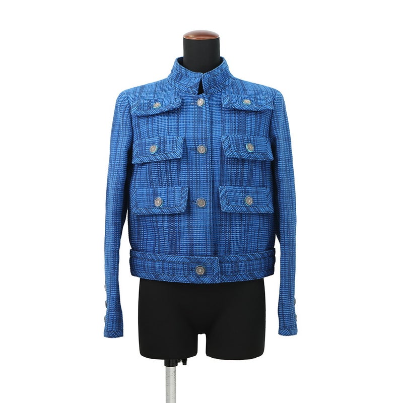 シャネル ジャケット ココマーク チェック柄ツイード レディースサイズ36 P62605 CHANEL アウター 2020リゾートコレクション