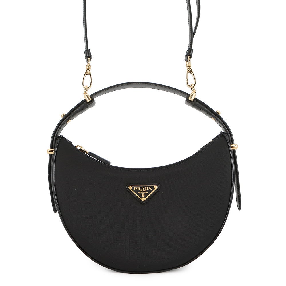 プラダ ショルダーバッグ アーケ スモール トライアングルロゴ ナイロン/レザー 1BC194 PRADA 2way 黒 プラダ ショルダーバッグ アーケ スモール トライアングルロゴ