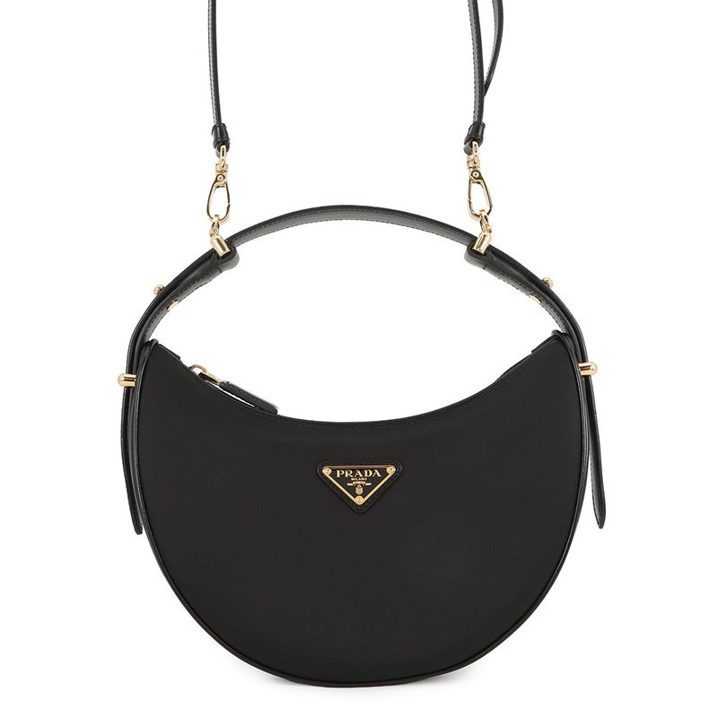 プラダ ショルダーバッグ アーケ スモール トライアングルロゴ ナイロン/レザー 1BC194 PRADA 2way 黒
