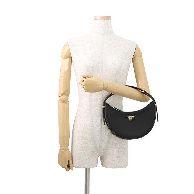 プラダ ショルダーバッグ アーケ スモール トライアングルロゴ ナイロン/レザー 1BC194 PRADA 2way 黒
