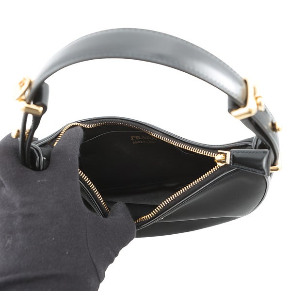 プラダ ショルダーバッグ アーケ スモール トライアングルロゴ ナイロン/レザー 1BC194 PRADA 2way 黒