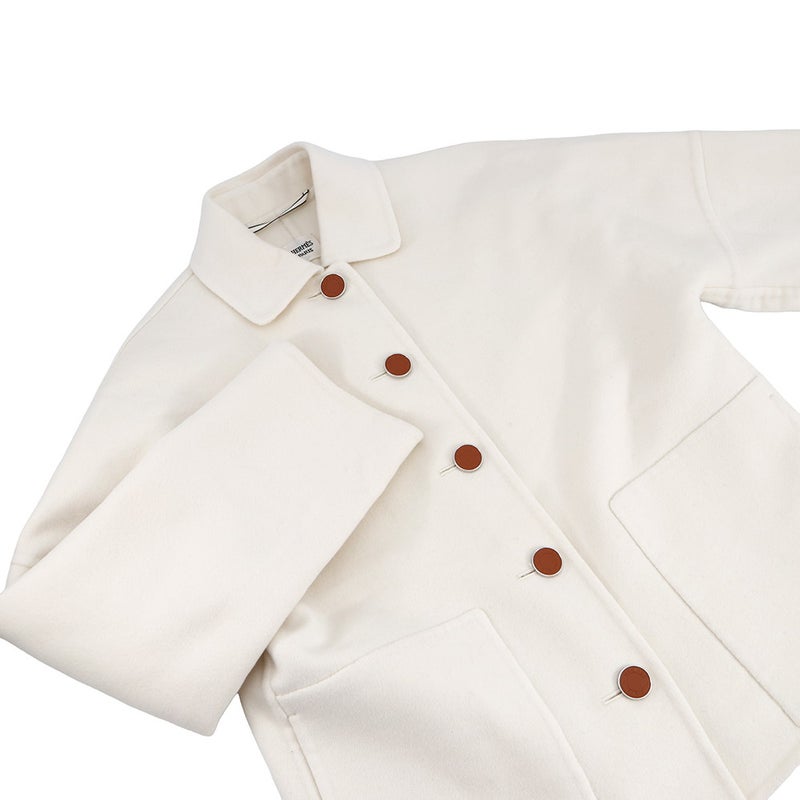 エルメス コート セリエボタン ショートコート カシミヤ レディースサイズ34 HERMES アウター