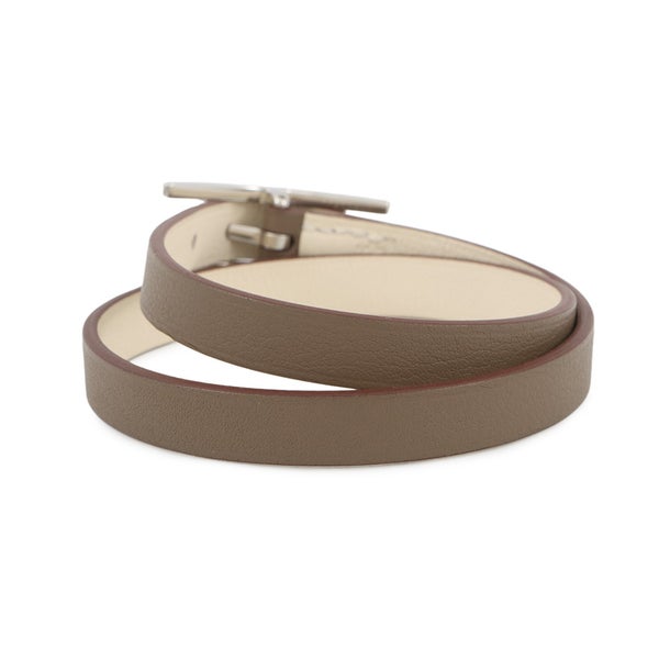 エルメス ブレスレット ビーアピ ドゥブルトゥール エトゥープ/ナタ/シルバー金具 スイフト サイズT3