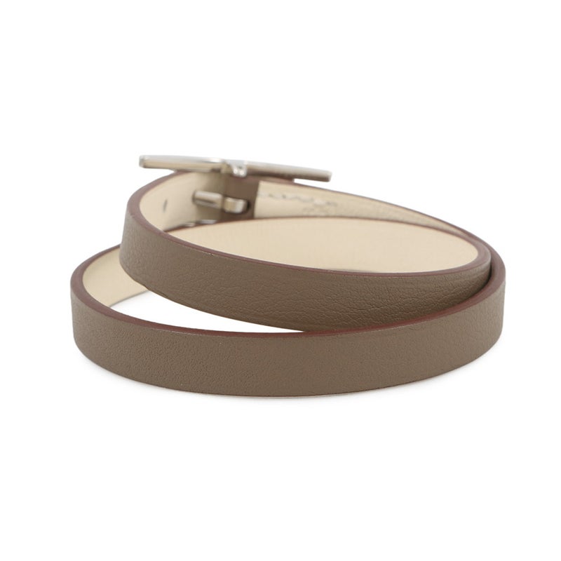 エルメス ブレスレット ビーアピ ドゥブルトゥール エトゥープ/ナタ/シルバー金具 スイフト サイズT3