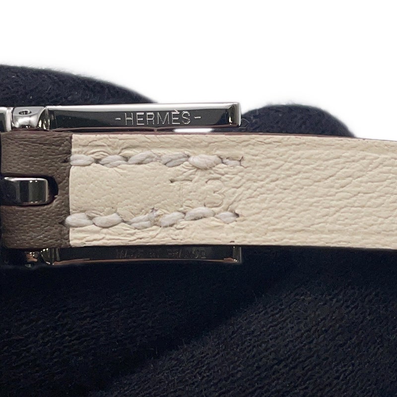 エルメス ブレスレット ビーアピ ドゥブルトゥール エトゥープ/ナタ/シルバー金具 スイフト サイズT3