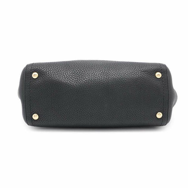 フェラガモ ハンドバッグ ガンチーニ レザー Ferragamo 2wayショルダーバッグ 黒