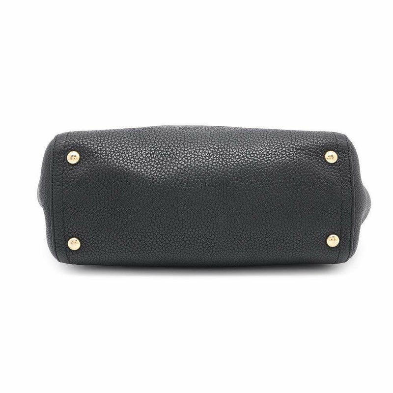 フェラガモ ハンドバッグ ガンチーニ レザー Ferragamo 2wayショルダーバッグ 黒