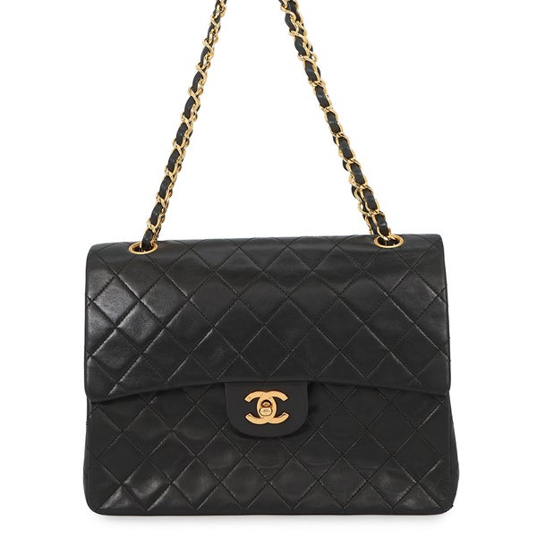 シャネル チェーンショルダーバッグ マトラッセ25 ココマーク ラムスキン ダブルチェーン CHANEL 黒