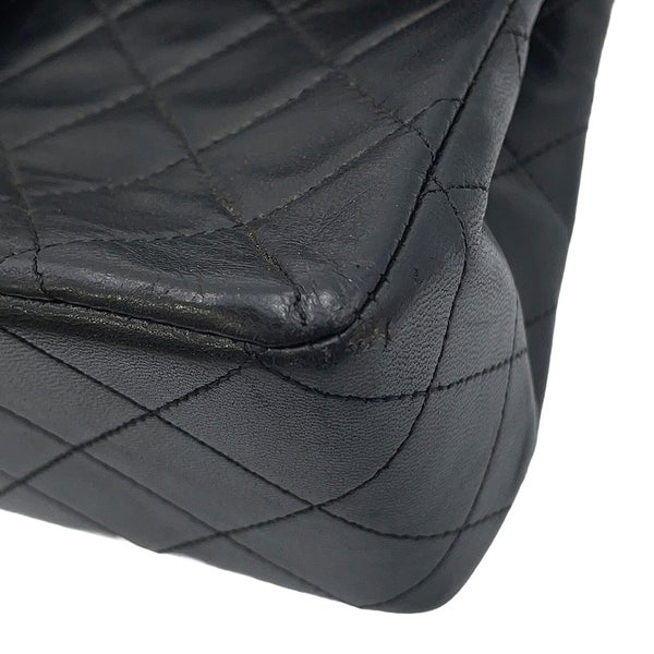 シャネル チェーンショルダーバッグ マトラッセ25 ココマーク ラムスキン ダブルチェーン CHANEL 黒