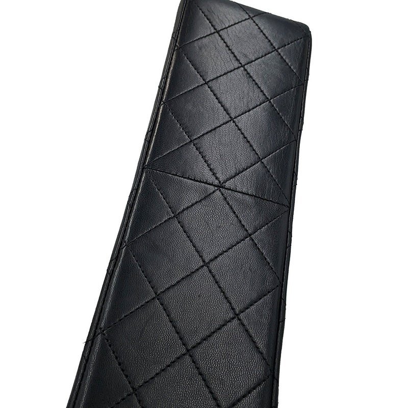 シャネル チェーンショルダーバッグ マトラッセ25 ココマーク ラムスキン ダブルチェーン CHANEL 黒