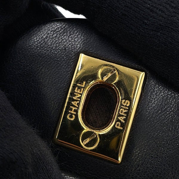 シャネル チェーンショルダーバッグ マトラッセ25 ココマーク ラムスキン ダブルチェーン CHANEL 黒