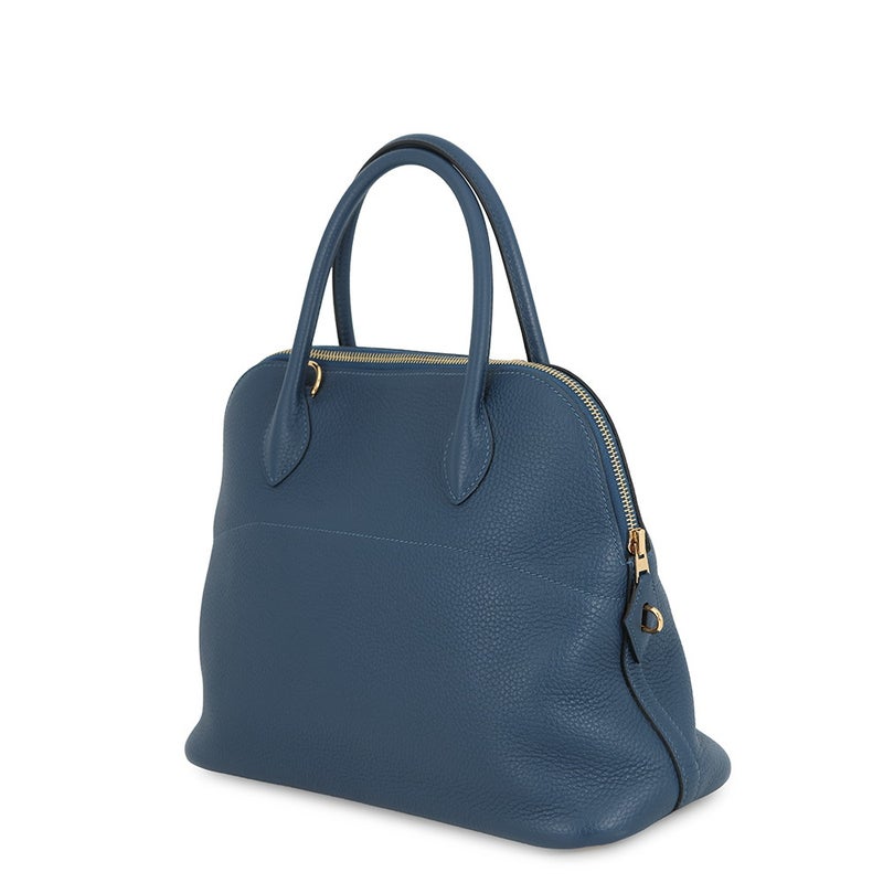エルメス ハンドバッグ ボリード31 ディープブルー/ゴールド金具 トリヨンクレマンス Y刻印 ２wayショルダー