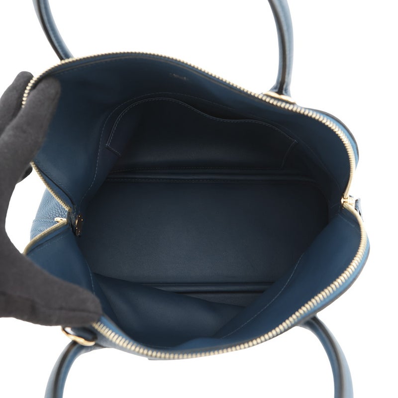 エルメス ハンドバッグ ボリード31 ディープブルー/ゴールド金具 トリヨンクレマンス Y刻印 ２wayショルダー