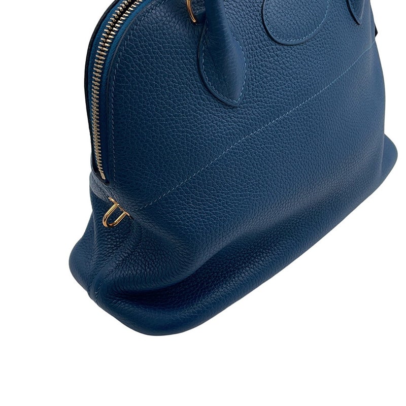 エルメス ハンドバッグ ボリード31 ディープブルー/ゴールド金具 トリヨンクレマンス Y刻印 ２wayショルダー