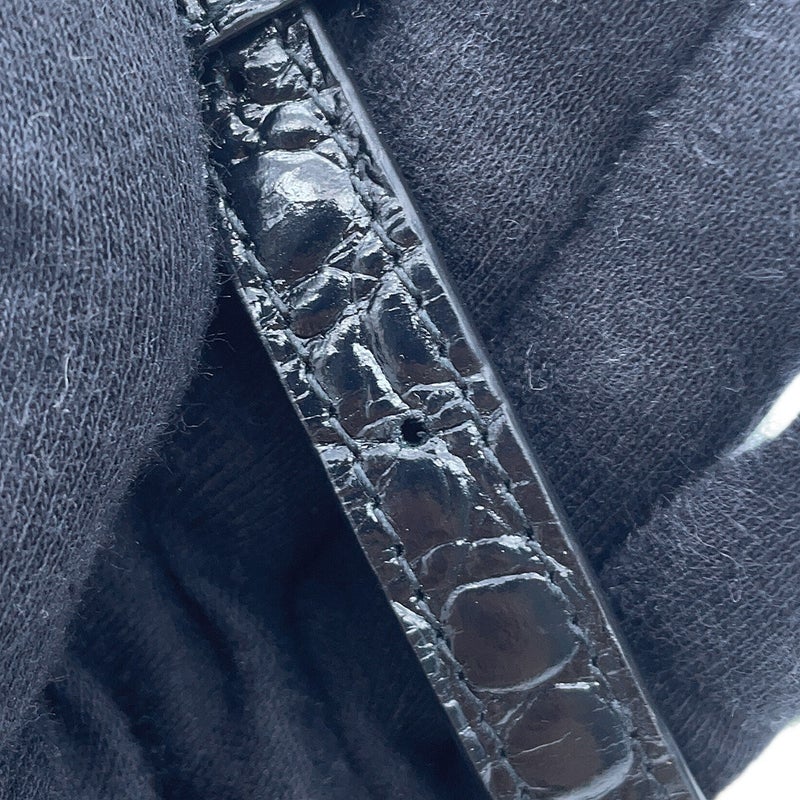 バレンシアガ ハンドバッグ クロコダイル型押しカーフスキン アワーグラス XS 592833 BALENCIAGA 2way 黒