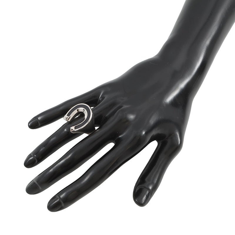 エルメス リング ジョケット GM ブラック/シルバー金具 サイズ55 HERMES 指輪 黒