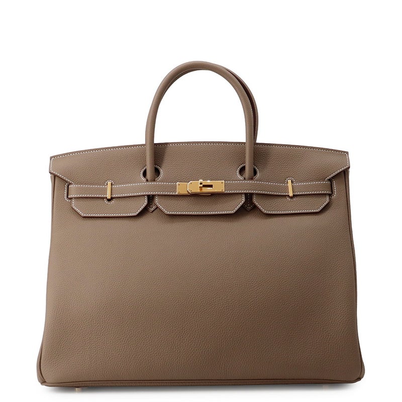 エルメス バーキン40 エトゥープ/ゴールド金具 トゴ W刻印 HERMES Birkin ハンドバッグ