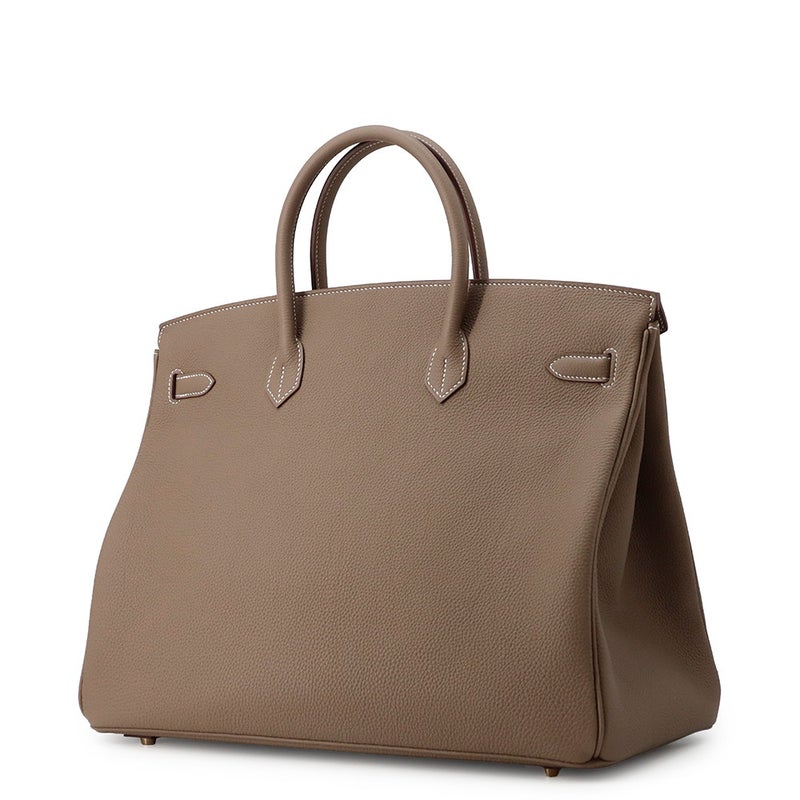 エルメス バーキン40 エトゥープ/ゴールド金具 トゴ W刻印 HERMES Birkin ハンドバッグ