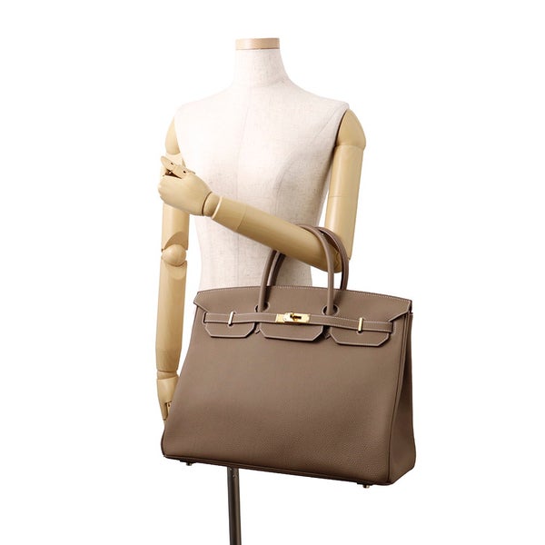 エルメス バーキン40 エトゥープ/ゴールド金具 トゴ W刻印 HERMES Birkin ハンドバッグ