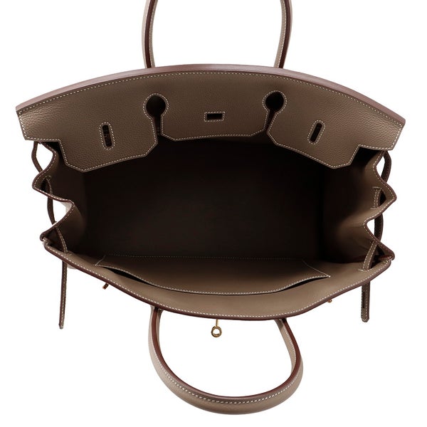 エルメス バーキン40 エトゥープ/ゴールド金具 トゴ W刻印 HERMES Birkin ハンドバッグ