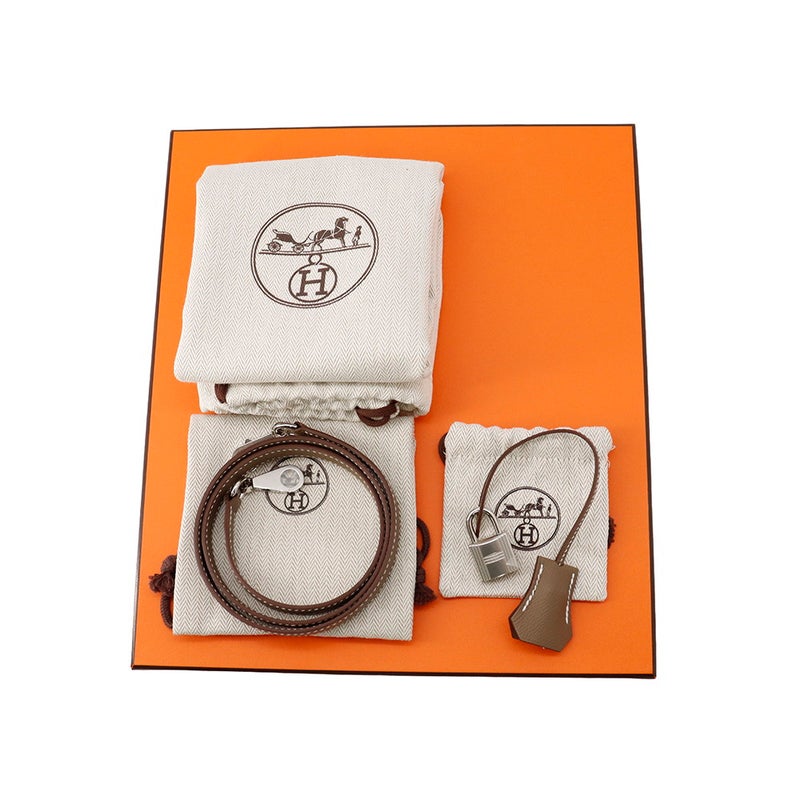 エルメス ハンドバッグ ケリー25 外縫い エトゥープ/シルバー金具 エプソン G刻印 ２wayショルダー