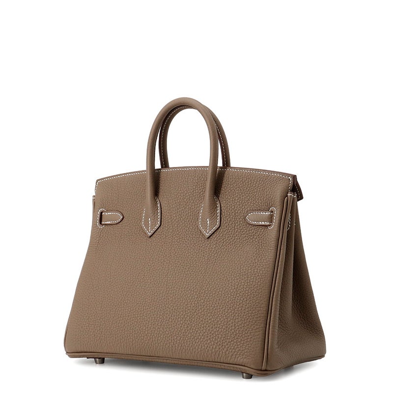 エルメス バーキン25 エトゥープ/シルバー金具 トゴ G刻印 HERMES Birkin ハンドバッグ