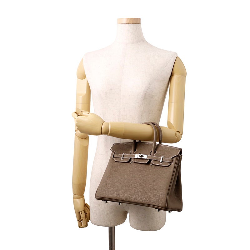 エルメス バーキン25 エトゥープ/シルバー金具 トゴ G刻印 HERMES Birkin ハンドバッグ