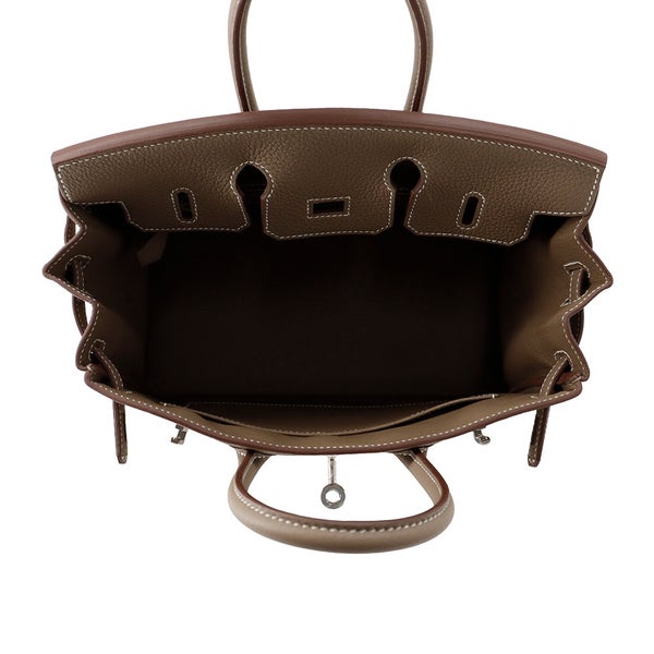 エルメス バーキン25 エトゥープ/シルバー金具 トゴ G刻印 HERMES Birkin ハンドバッグ