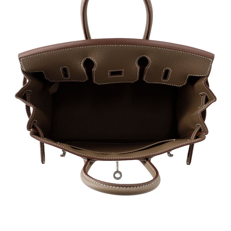 エルメス バーキン25 エトゥープ/シルバー金具 トゴ G刻印 HERMES Birkin ハンドバッグ